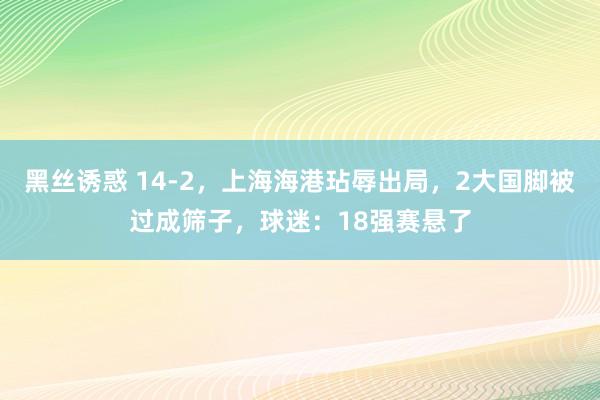 黑丝诱惑 14-2，上海海港玷辱出局，2大国脚被过成筛子，球迷：18强赛悬了