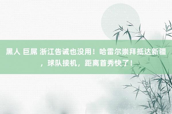 黑人 巨屌 浙江告诫也没用！哈雷尔崇拜抵达新疆，球队接机，距离首秀快了！