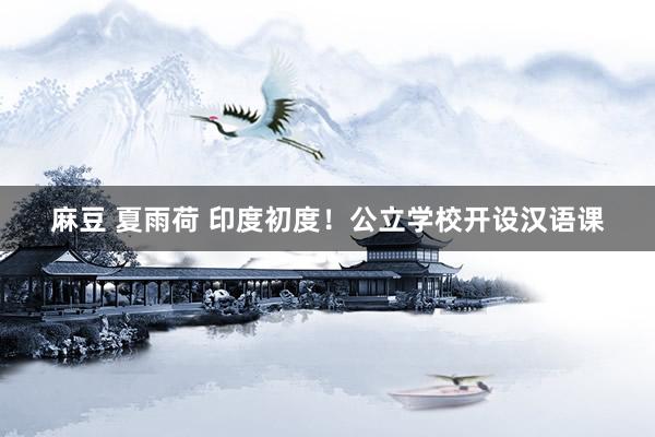 麻豆 夏雨荷 印度初度！公立学校开设汉语课
